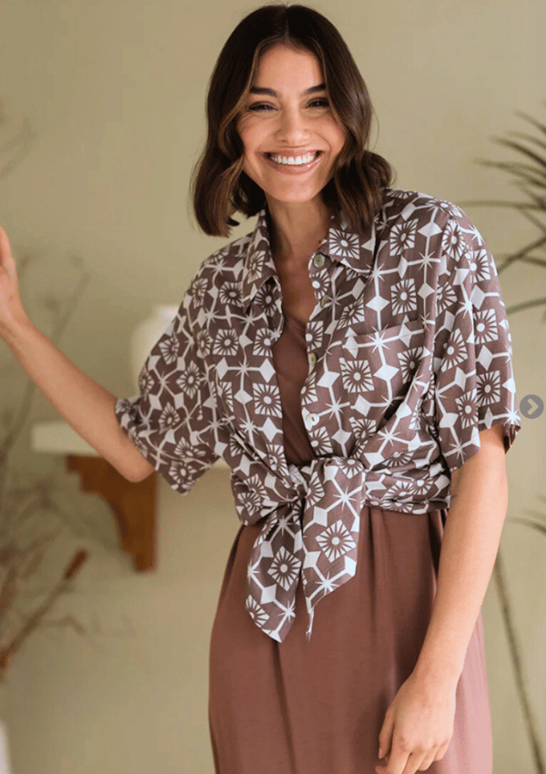 Morocco Print Bamboo & Linen Shirt