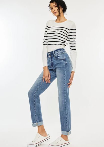 Kianna High Rise Slim Straight Leg Jeans