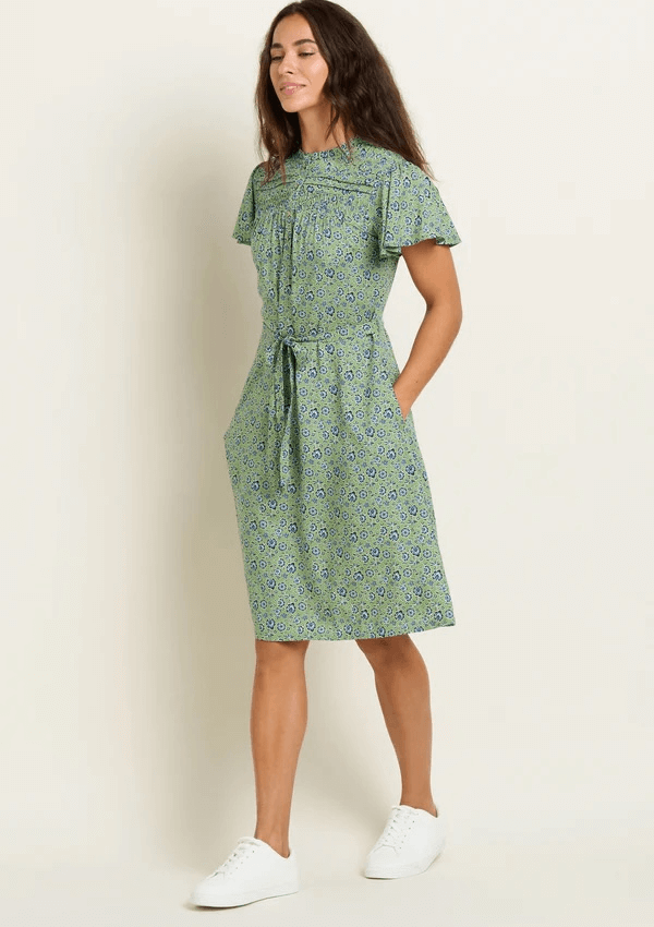 Green print dress - Elsie Dress - Brakeburn