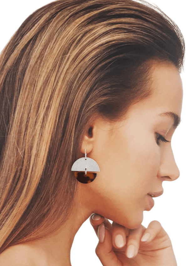 Silver and tortoiseshell earrings - LOVEbomb