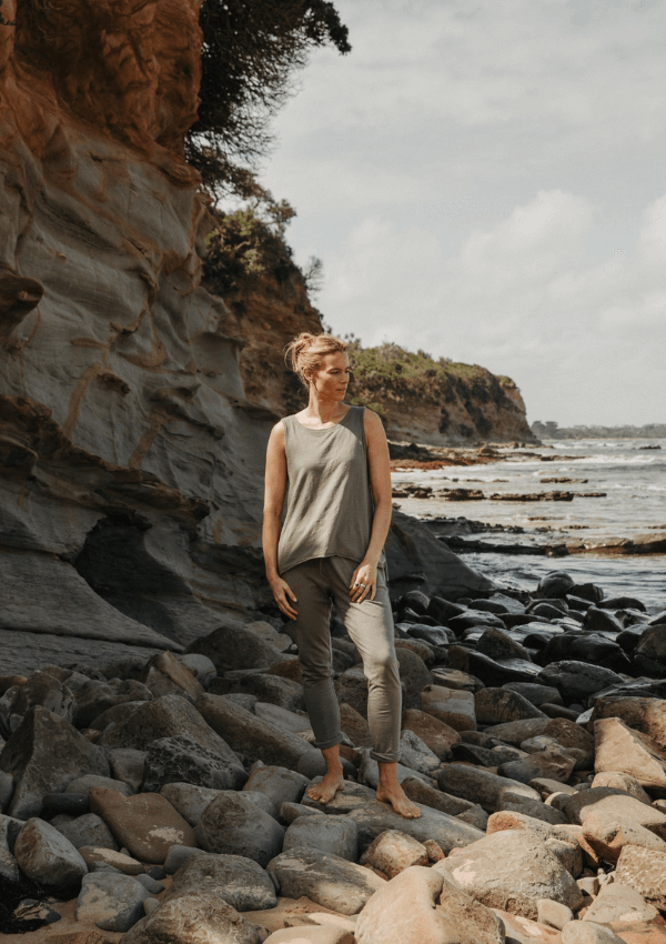 Organic Cotton Slub Pant - Shoreline - Talamaya 