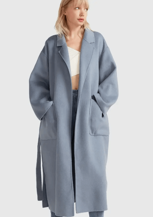 Blue wool over coat - Belle & Bloom