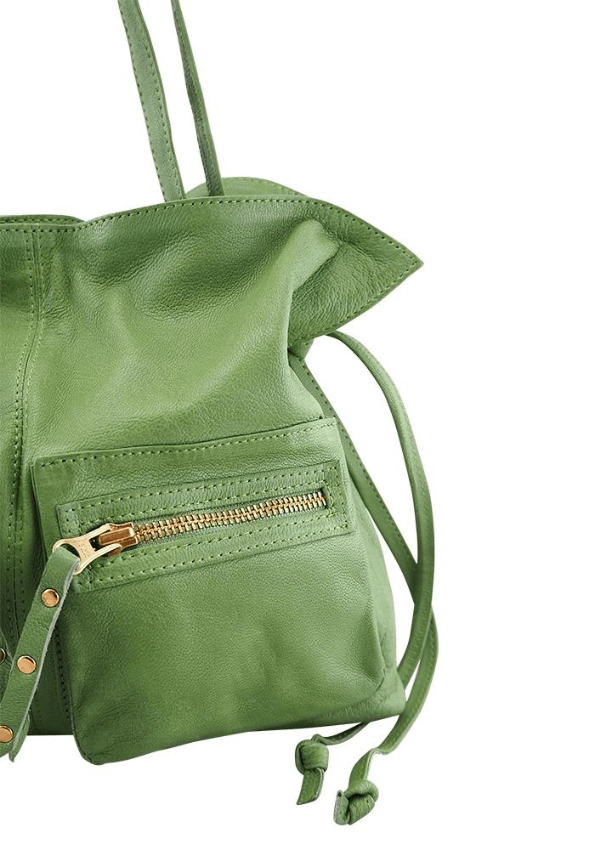 Green leather handbag - Cadelle Leather