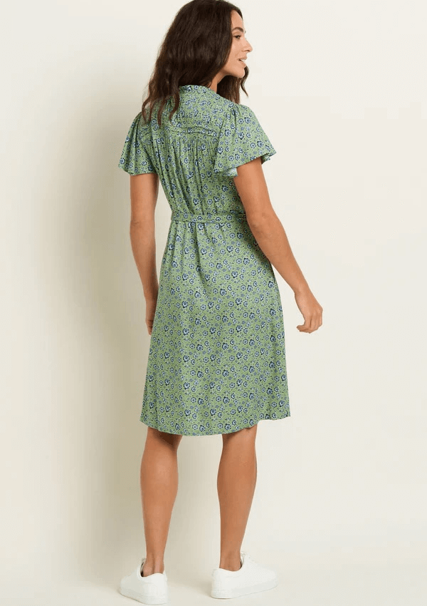 Green print dress - Elsie Dress - Brakeburn