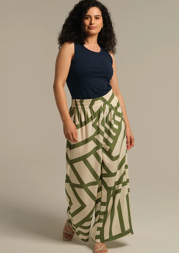 Scandi Print Bamboo & Linen Pant