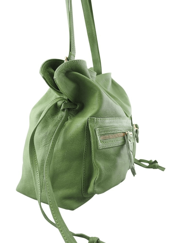 Green leather handbag - Cadelle Leather