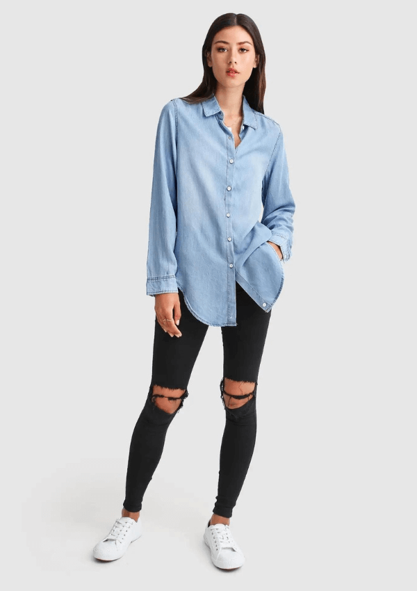 Light denim shirt - Belle & Bloom 