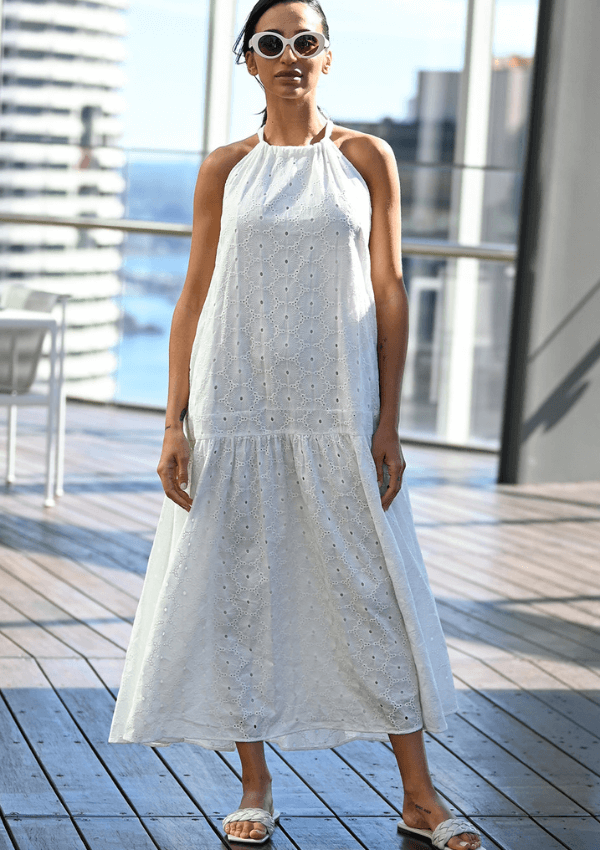 White Cotton Lace Summer Dress - Wyatt Wylde