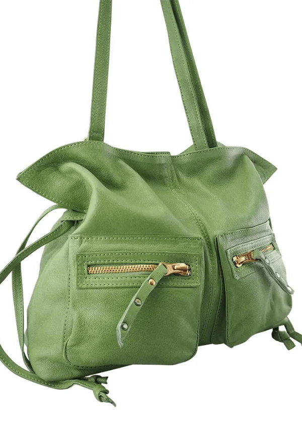 Green leather handbag - Cadelle Leather