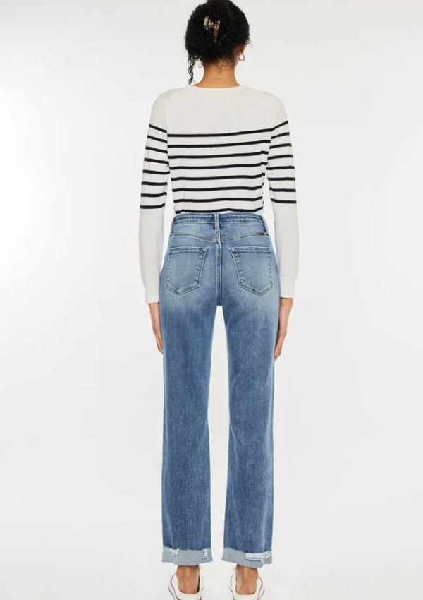 Kianna High Rise Slim Straight Leg Jeans