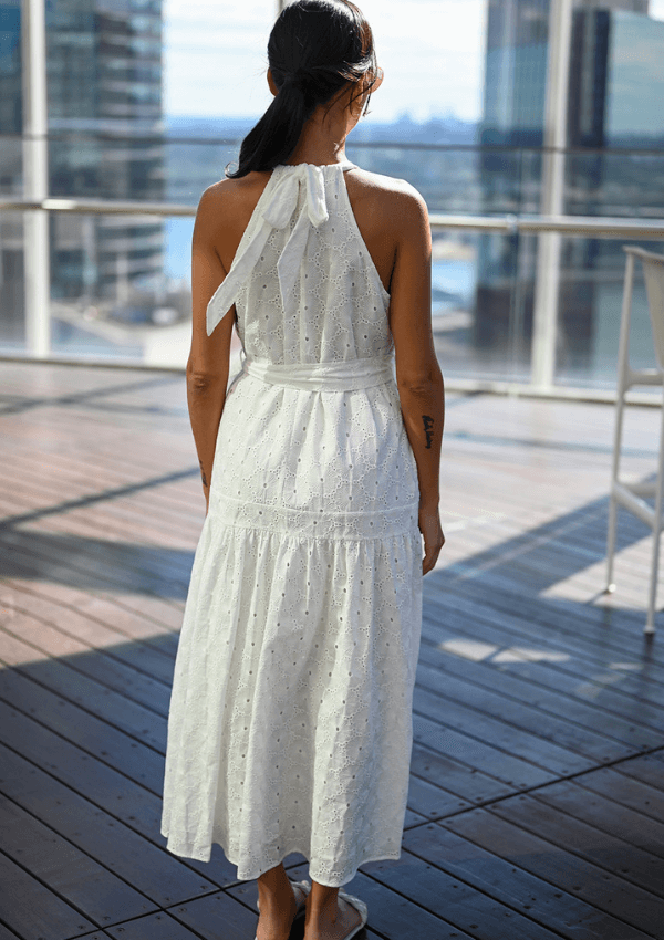 White Cotton Lace Summer Dress - Wyatt Wylde