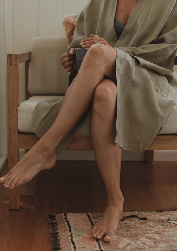 sage linen kimono gown - Linen label 