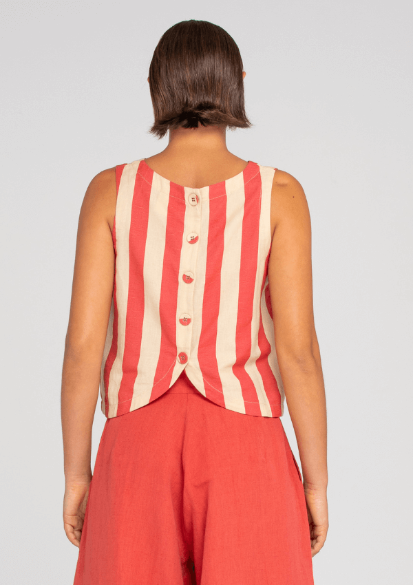 Stripe linen tank - Boom Shankar