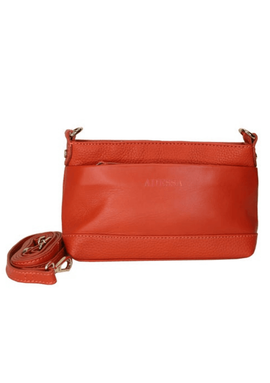 Mandarin coloured crossbody bag - Adessa Leather 