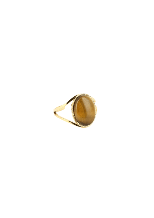Gold ring with Tigers eye stone - Zag Bijoux
