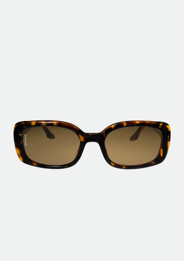 Tortoiseshell rectangle sunglasses with brown lens - Otra Eyewear 