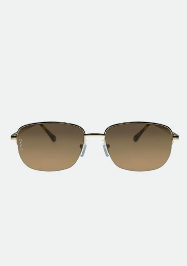 Rectangular gold metal sunglasses - Otra Eyewear