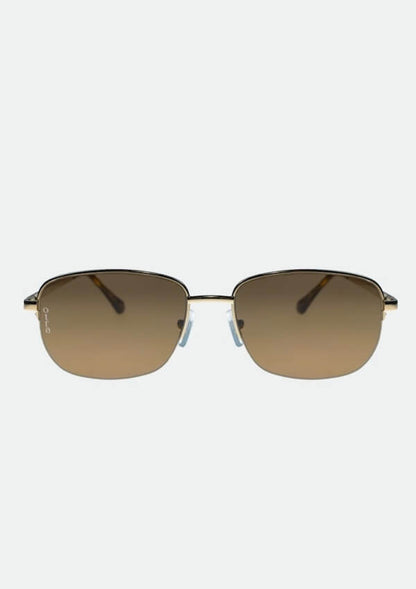 Rectangular gold metal sunglasses - Otra Eyewear