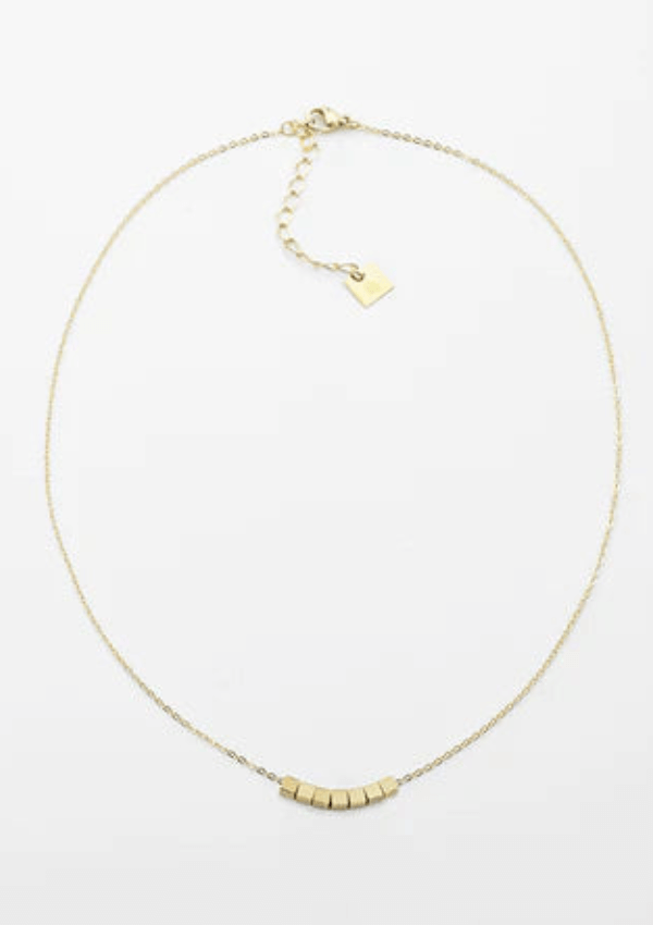 Gold necklace with square beads - Zag Bijoux