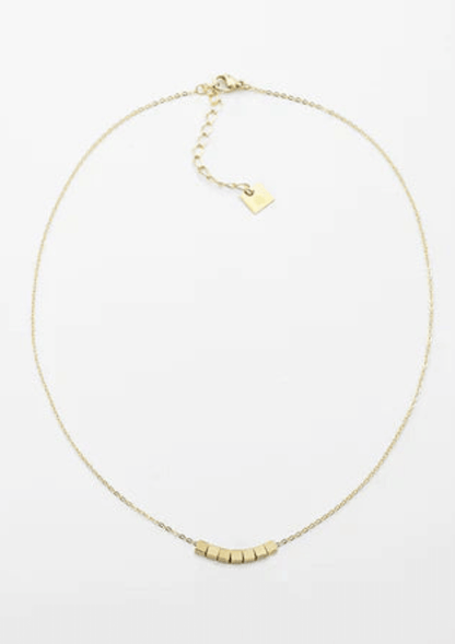 Gold necklace with square beads - Zag Bijoux