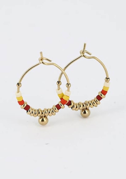 Beaded hoop earrings - Zag Bijoux