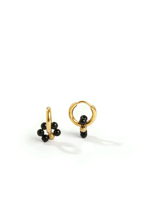 Sleeper earrings with black onyx - Zag Bijoux