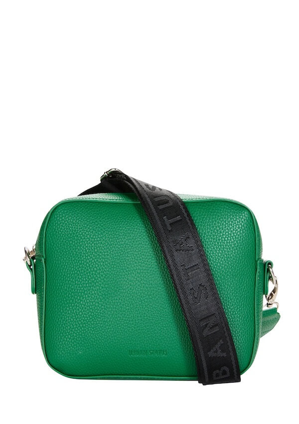 Green cross body bag with webbing strap 