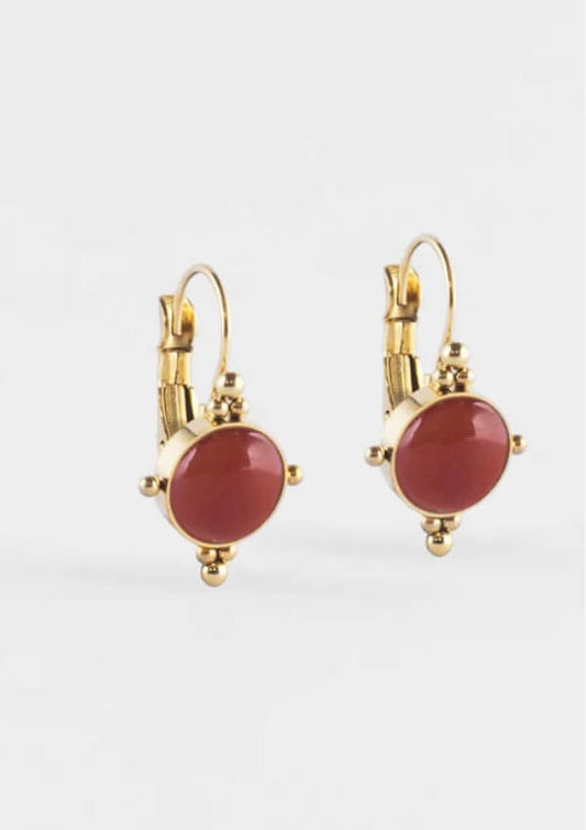Carnelian stone earrings - Zag Bijoux